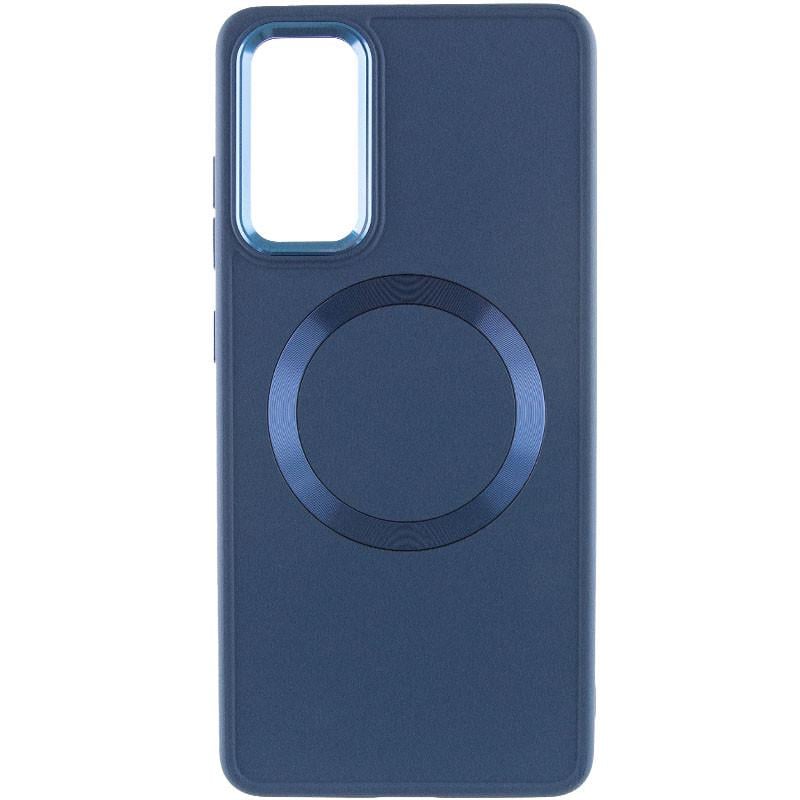 Противоударный TPU Чехол Bonbon Metal Style with MagSafe для Samsung Galaxy S21 FE Синий / Cosmos Blue - фото 2