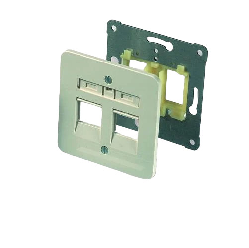 Розетка 2-портовая прямая DIN со шторками без рамки 68x68 Белый (580560)