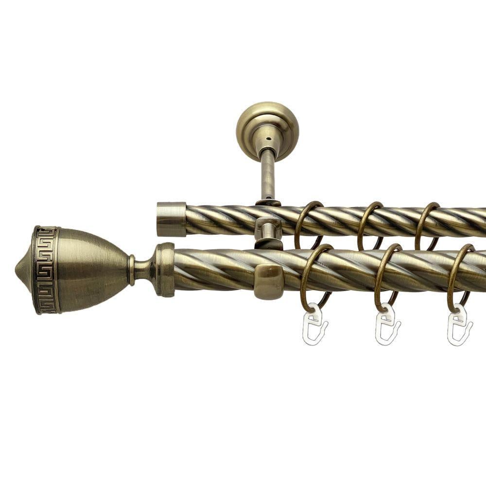 Карниз для штор Orvit Афина двухрядный скрученный 25/19 мм 200 см Антик (00-00018329)