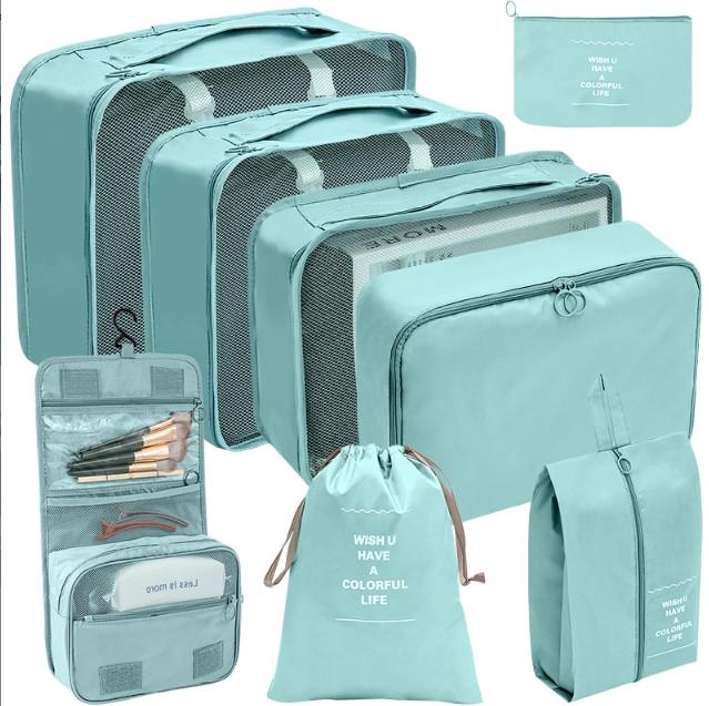 Набір дорожніх органайзерів 8в1 з нейлону Блакитний (КДО-40-35) - фото 1