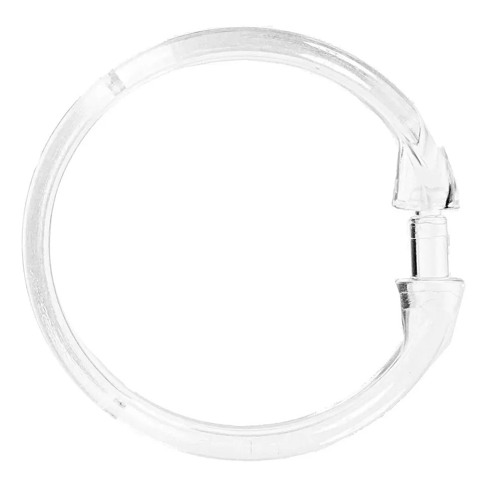 Кольца для шторки в ванную комнату Bathlux пластиковые 12 шт. Прозрачный