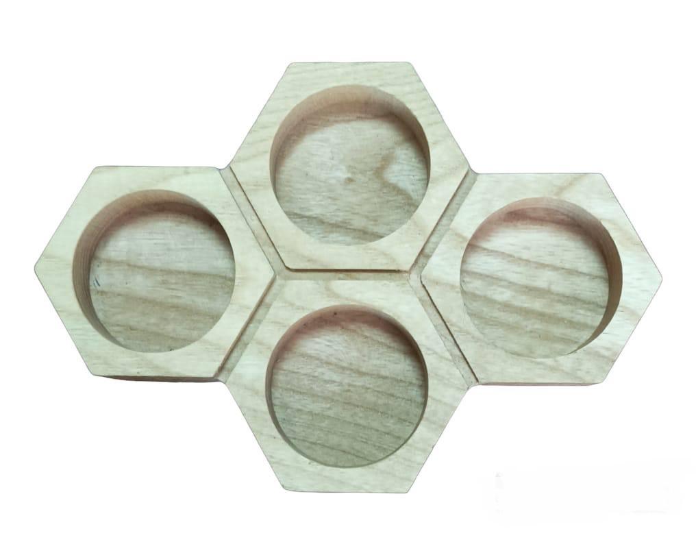 Підсвічник дерев'яний Бджолині стільники (14301653) - фото 2