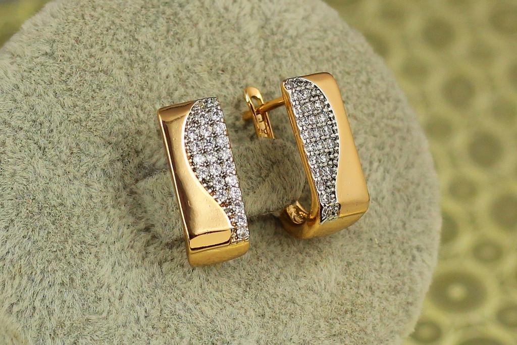 Серьги Xuping Jewelry Спектакль с родием 1,7 см Золотистый (2566777631)