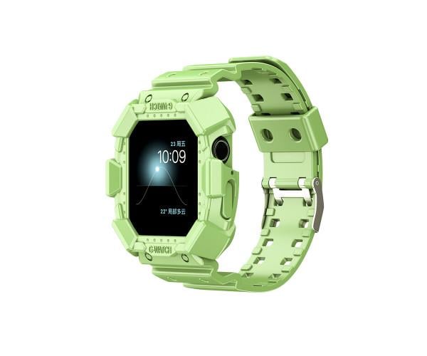Ремешок с чехлом G-Watch для Apple Watch 45 мм Зеленый