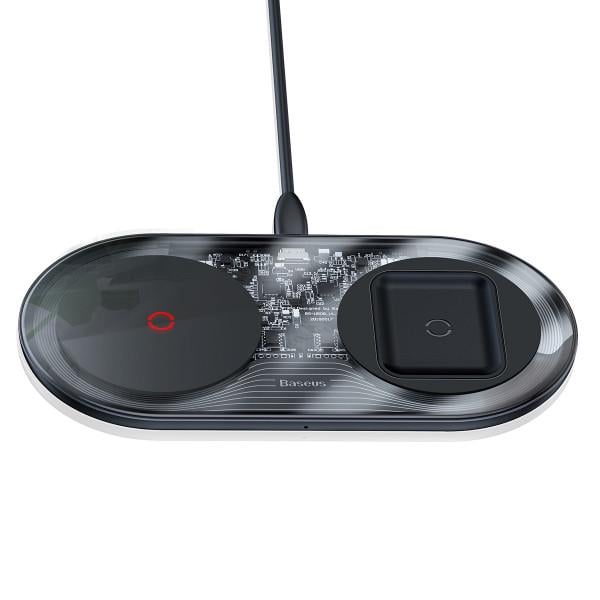 Бездротова зарядка Baseus Simple Turbo для двох пристроїв Чорний