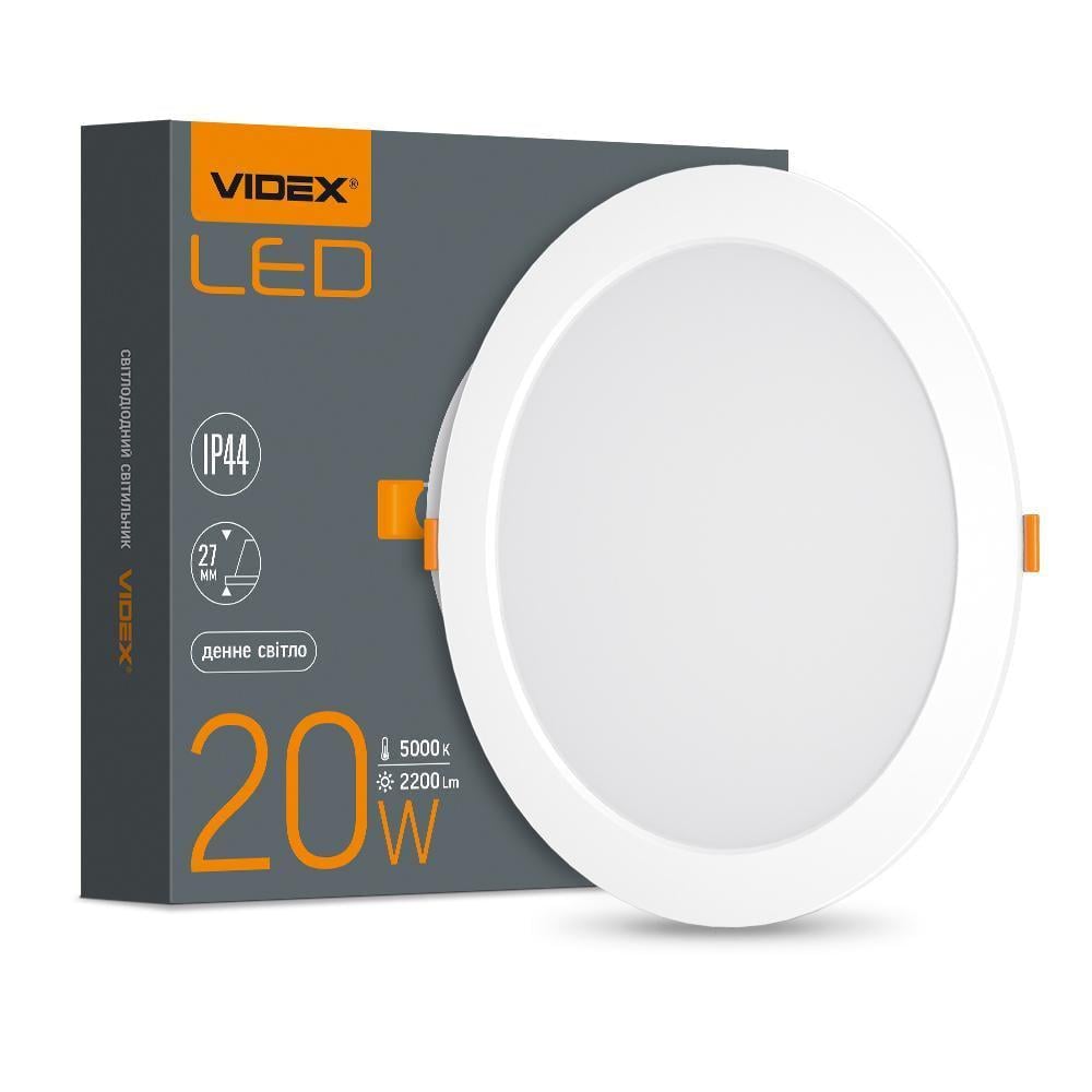 Точечный светильник врезной светодиодный Videx Back круглый 20W 5000K (00000019154)