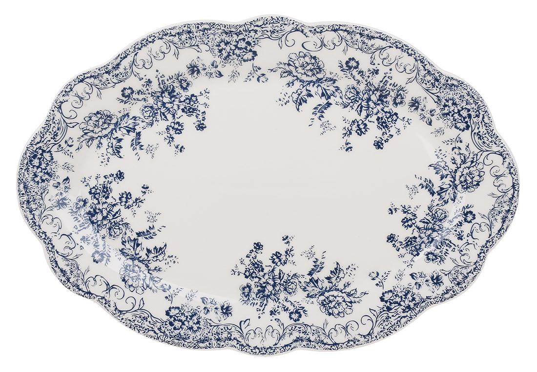 Блюдо овальное BonaDi Английская роза фарфоровое 30,5х20,5 см (K124)