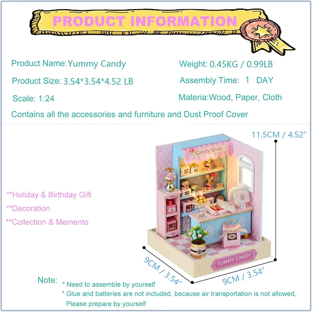 Конструктор 3D Румбокс Магазин солодощів своїми руками зі світлом (2483930982) - фото 3 Конструктор 3D Румбокс Магазин солодощів своїми руками зі світлом (2483930982) - фото 3