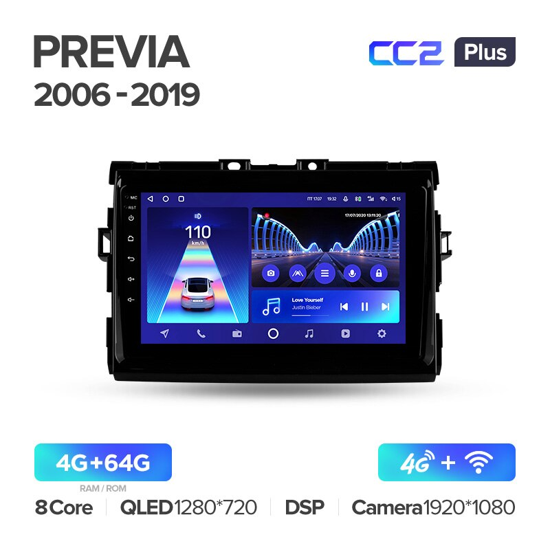 Автомагнітола штатна Teyes CC2 Plus для Toyota Previa XR50 2006-2019 Android 4/64 Гб Wi-Fi/4G (1710892708) - фото 2