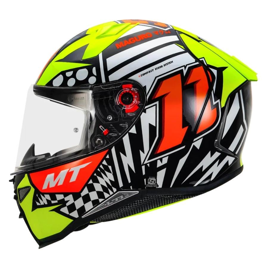 Мотошлем MT HELMETS Revenge 2 S Sergio Garcia A3 ECE2206 XL Gloss Yellow (26663) - фото 2