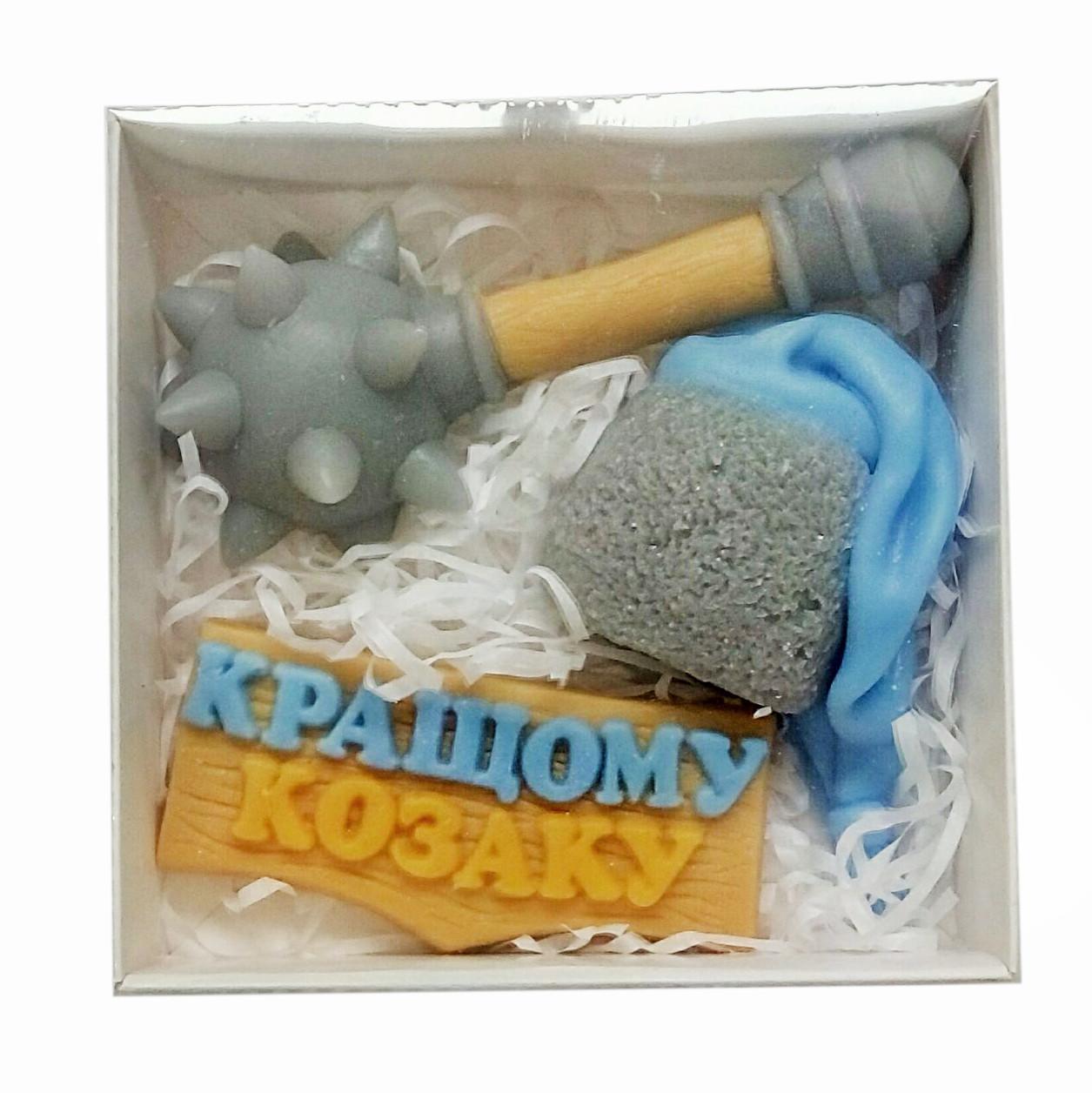 Набор мыла мужчине "Кращому козаку" ручная работа 250 г (MS-00600)