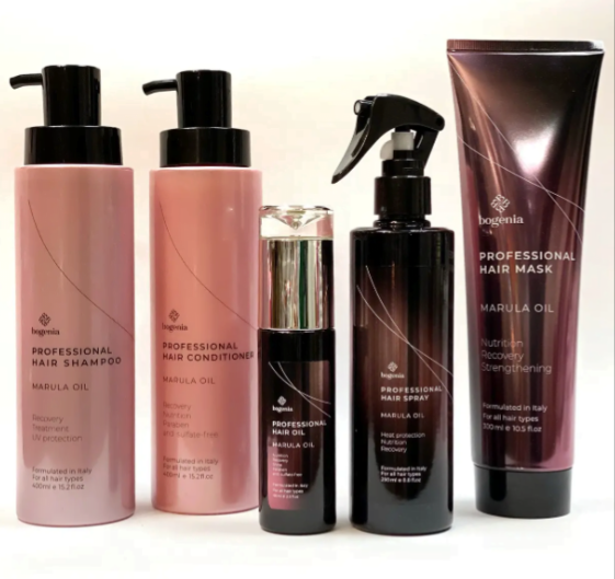 Набор косметики Bogenia Professional Hair Marula Oil спрей/шампунь/кондиционер/масло (1907333353)