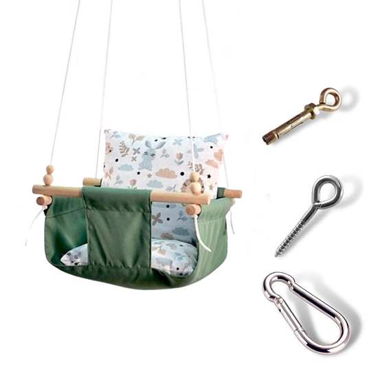 Детская качеля Infancy Веточки с цветами Оливковый (9673197)