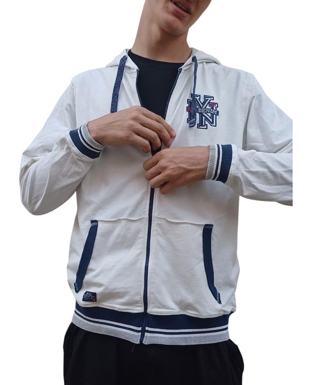 Толстовка чоловіча Kenvelo 10302009.172 на змійці з капюшоном XL Білий (2050002451452) - фото 5 Толстовка чоловіча Kenvelo 10302009.172 на змійці з капюшоном XL Білий (2050002451452) - фото 5