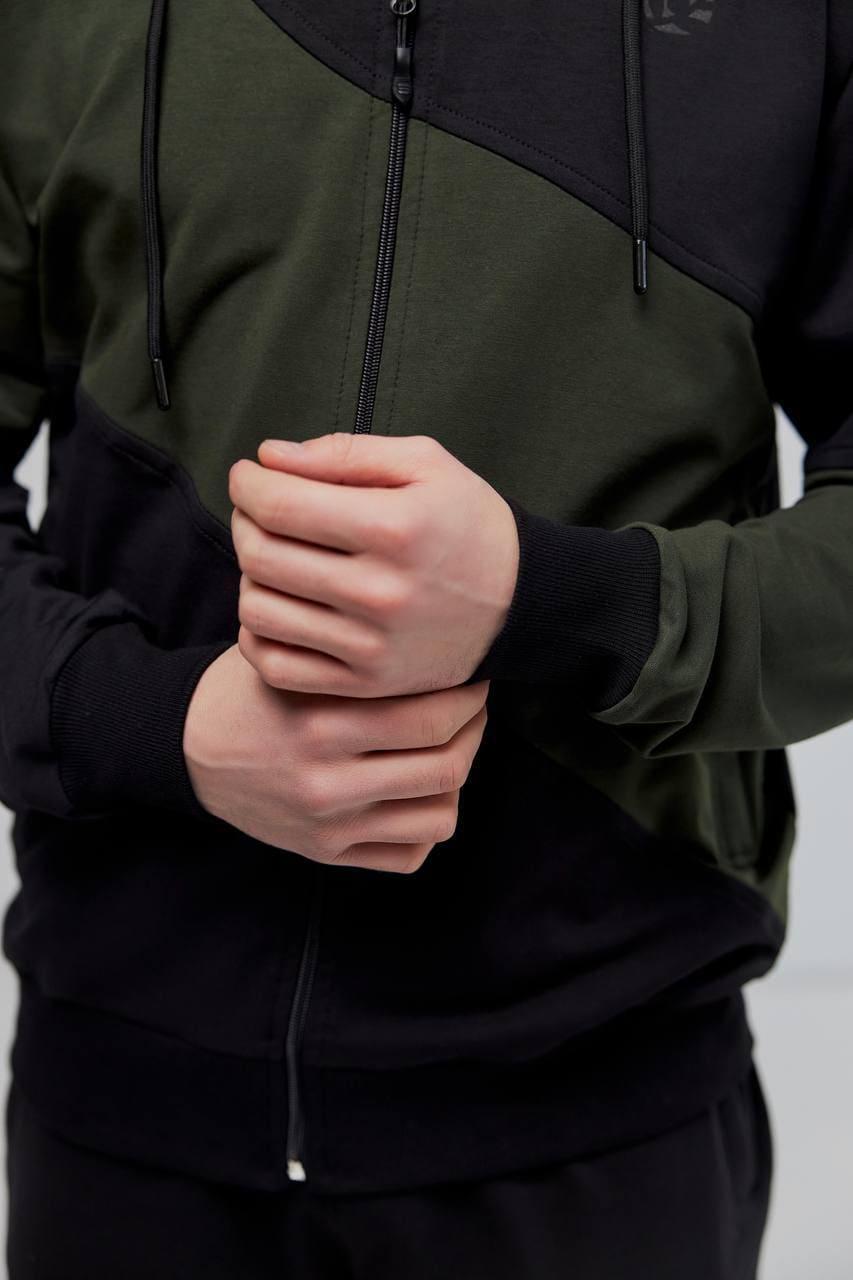 Костюм мужской спортивный M147.2 XL Хаки/Черный (180-1-63) - фото 3 Костюм мужской спортивный M147.2 XL Хаки/Черный (180-1-63) - фото 3