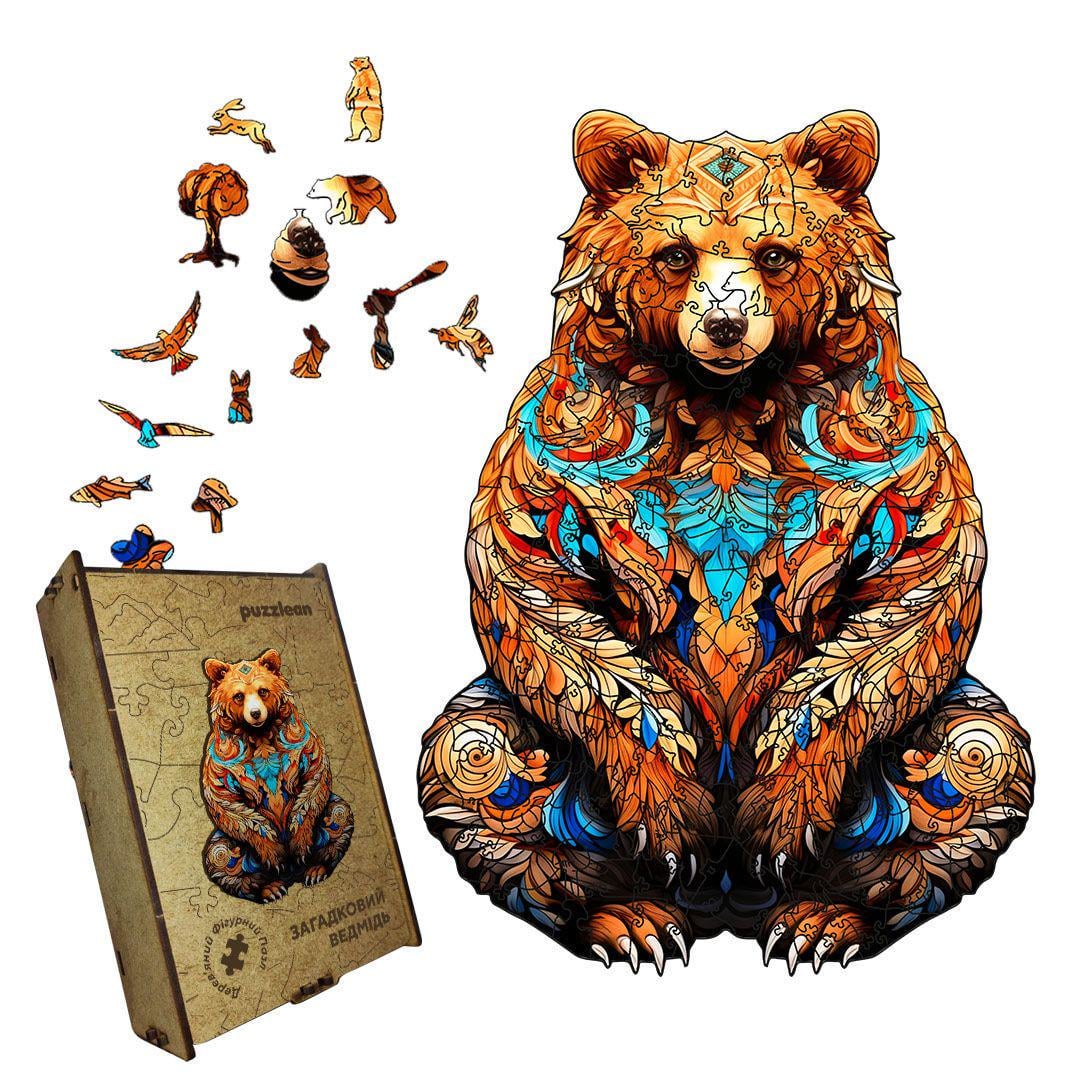 Пазл дерев'яний Загадковий Ведмідь А5 дерев'яна коробка 35 ел. (puzzlean-0000119-DER-А5) Пазл дерев'яний Загадковий Ведмідь А5 дерев'яна коробка 35 ел. (puzzlean-0000119-DER-А5)
