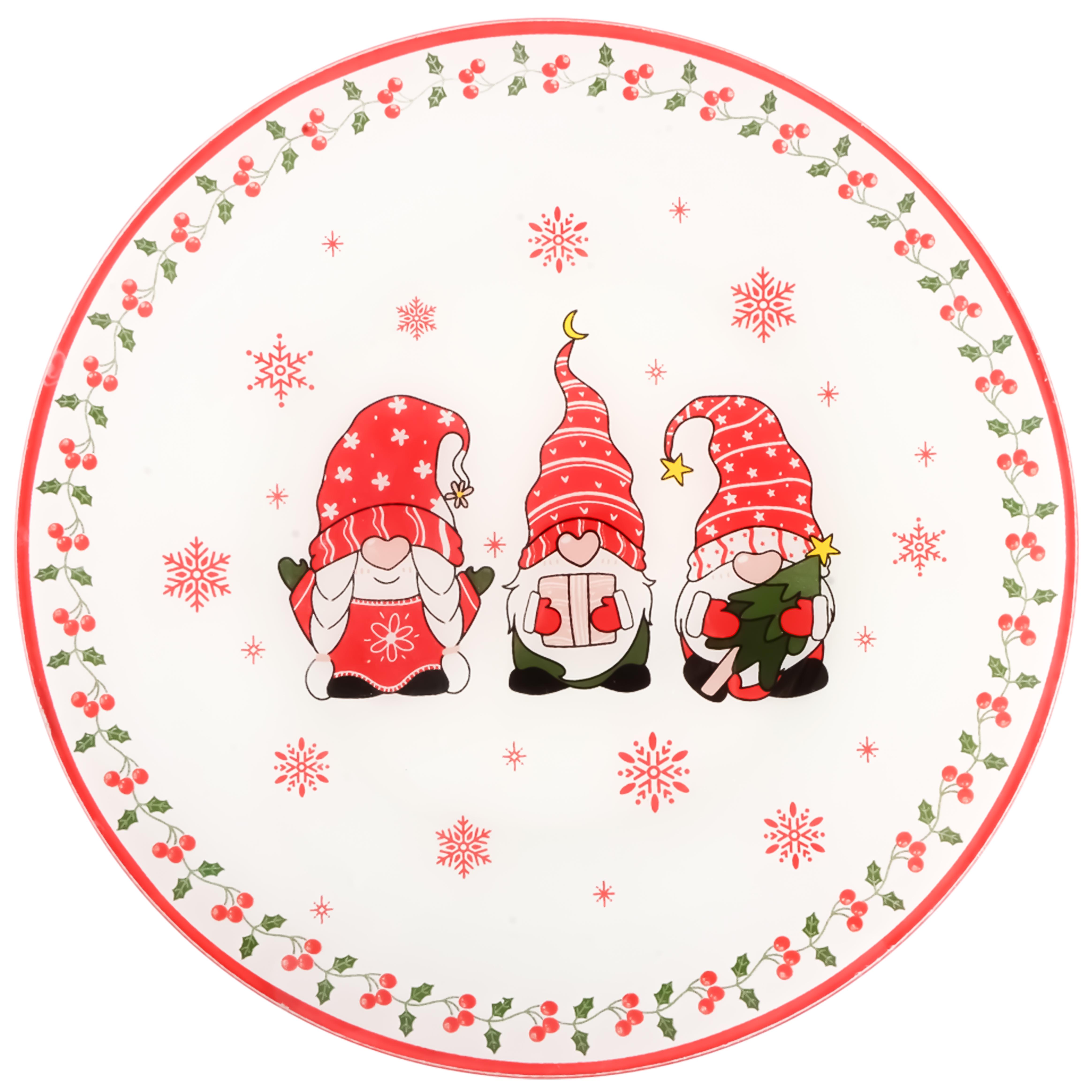 Блюдо круглое стеклянное Viva NY GNOMES 26 см (S30105-1)