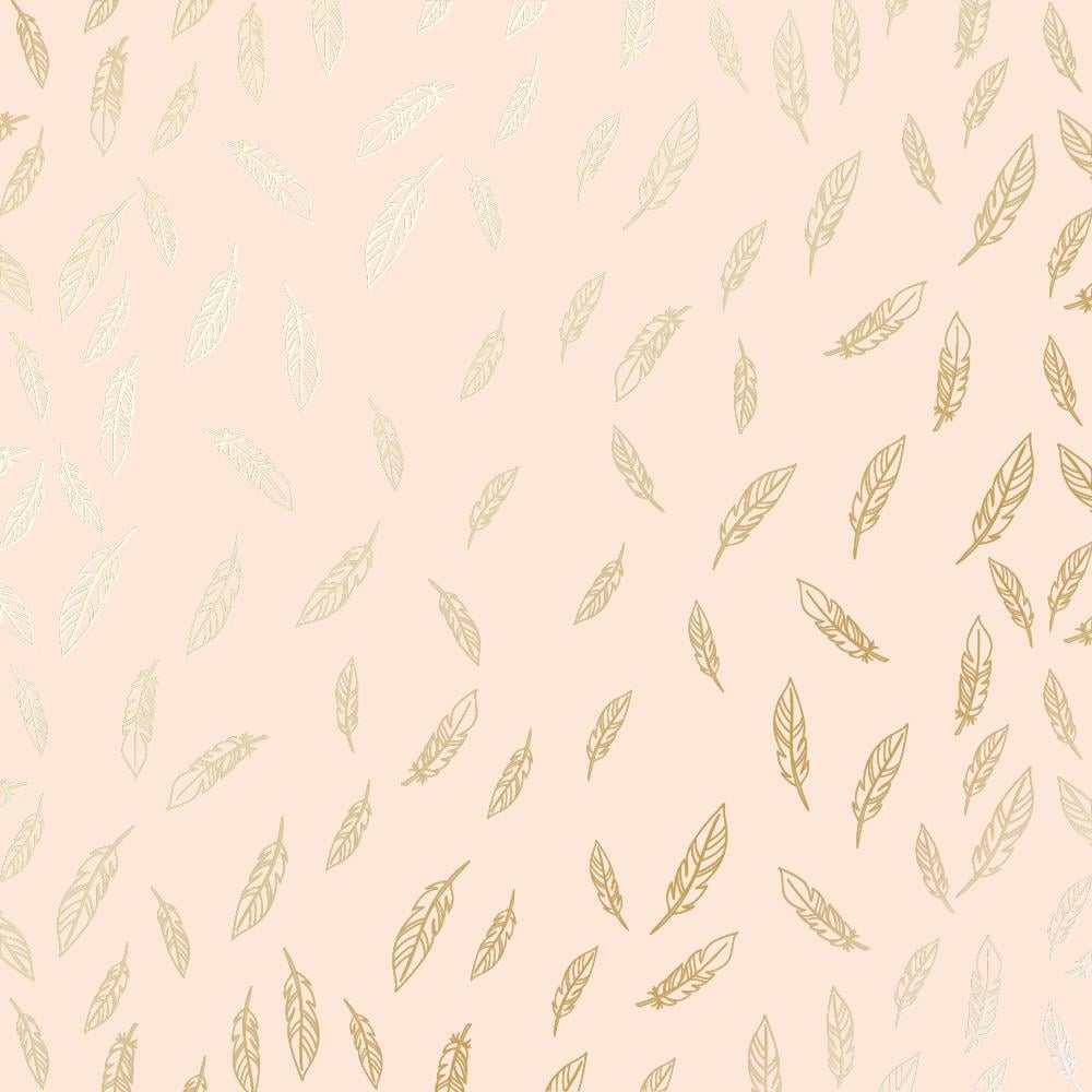 Лист паперу односторонній Golden Feather з фольгуванням 30,5х30,5 см Beige