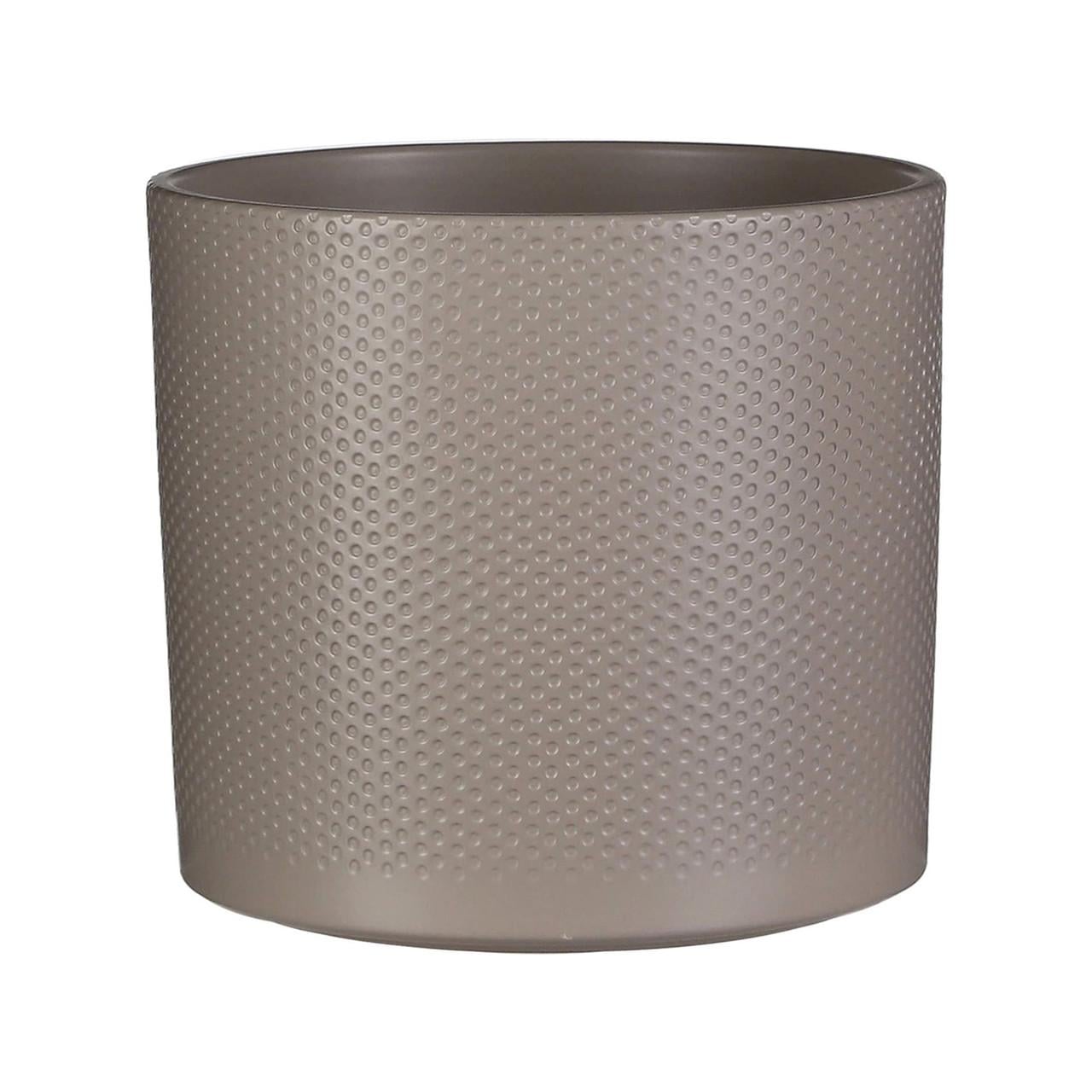 Кашпо Edelman Era pot round рельефный 23х21,5 см Серо-коричневый (A-025795)