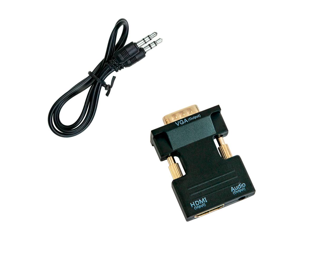 Переходник HDMI-VGA OUT 5х3,5 см (1008559-Black) - фото 2