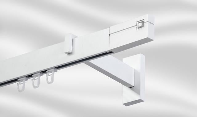 Карниз одинарный Финал Квадро с белым камнем Square Line 400 см Белый