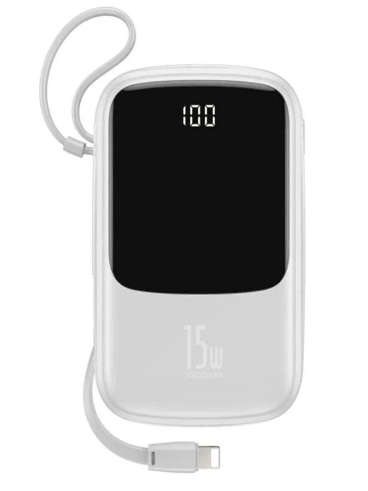 Зовнішній акумулятор Baseus Q pow Digital Display кабель Type-C/Lightning 3 A 10000 mAh - фото 1