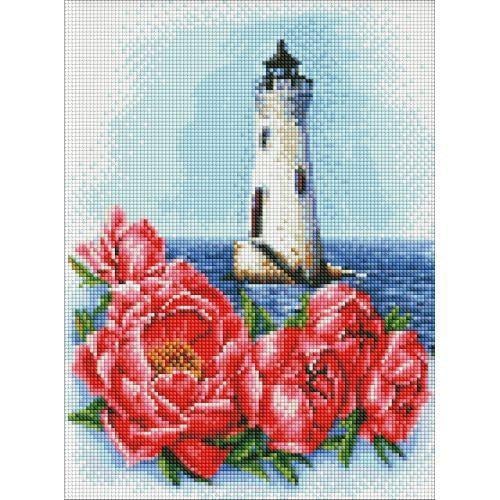 Алмазна мозаїка Маяк з півоніями 40х30 см (10175)