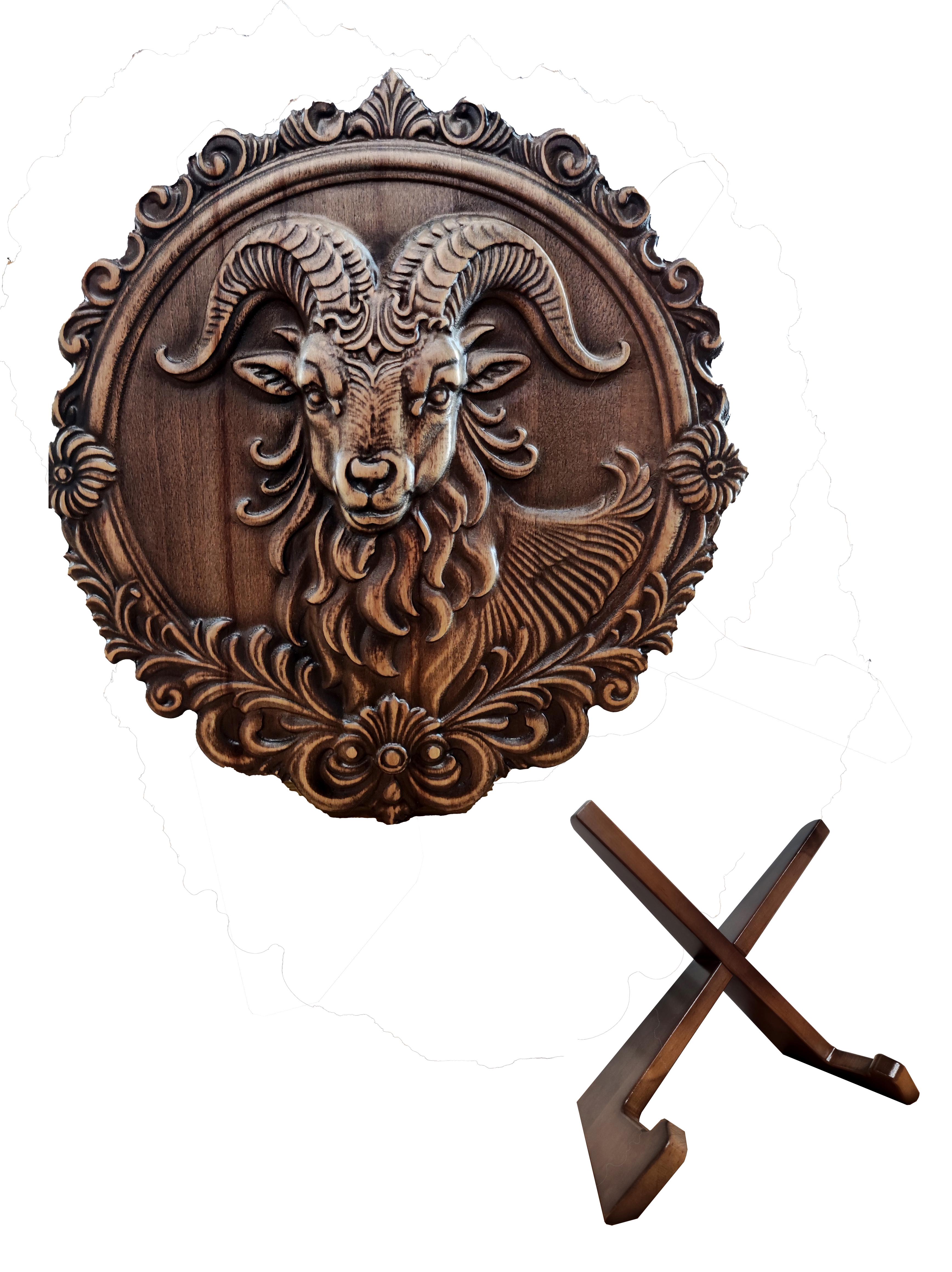 Сувенир из дерева ALEDRO Зодиак Козерог 350х350х30 мм (2772975831)