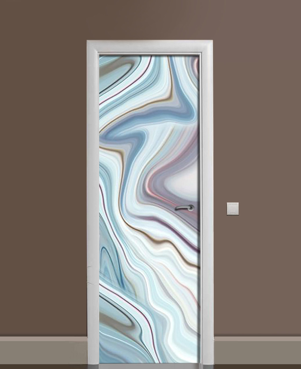 Наклейка 3D на дверь Zatarga "Голубой халцедон" виниловая 650х2000 мм