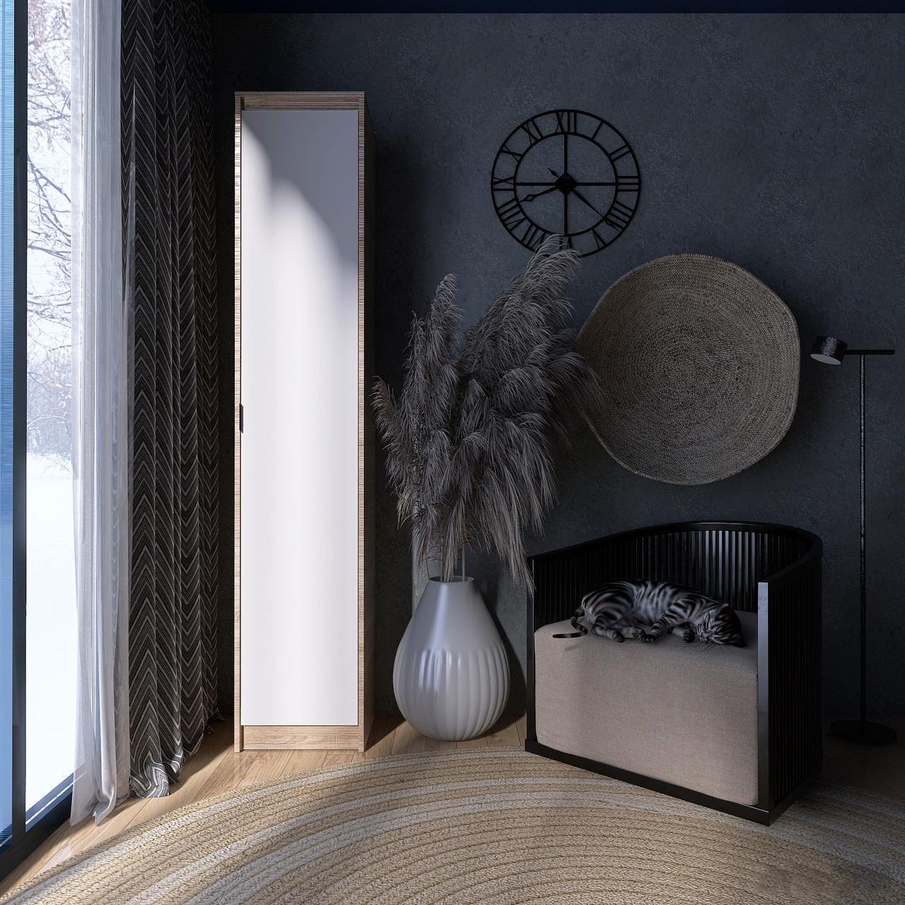 Пенал с глухой дверцей Еверест Сити-400 Дуб сонома/Белый (210387)