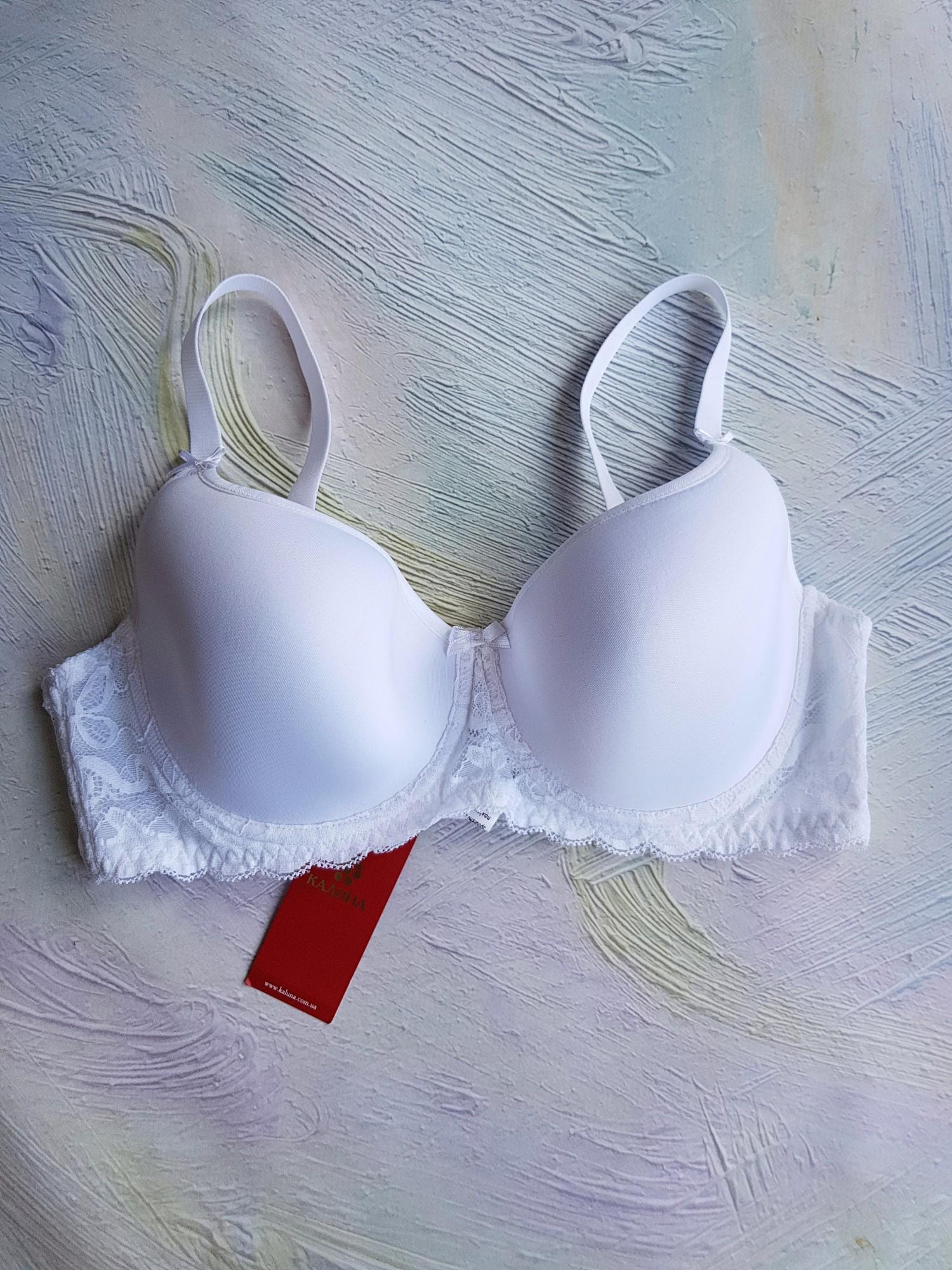 Бюстгальтер Калина с кружевом 85E Белый (A-801)