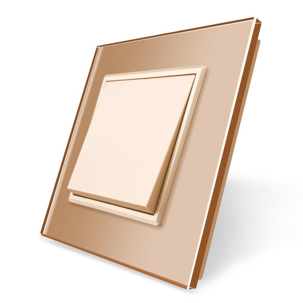 Выключатель клавишный проходной Livolo Золотой (VL-C7K1S-13)