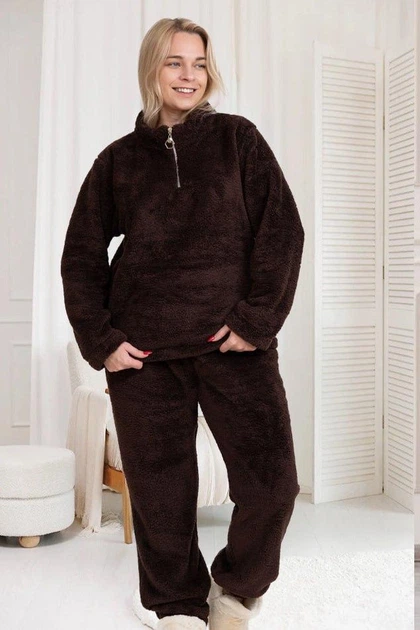 Пижама женская махровая кофта и брюки Bonita р. 54 Шоколад (80904) Пижама женская махровая кофта и брюки Bonita р. 54 Шоколад (80904)