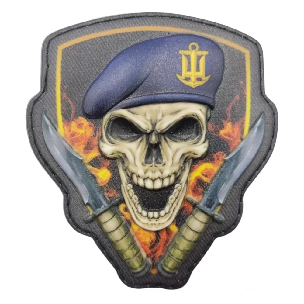 Патч объемный 3D Череп в берете Морская пехота ПВХ (07130281)