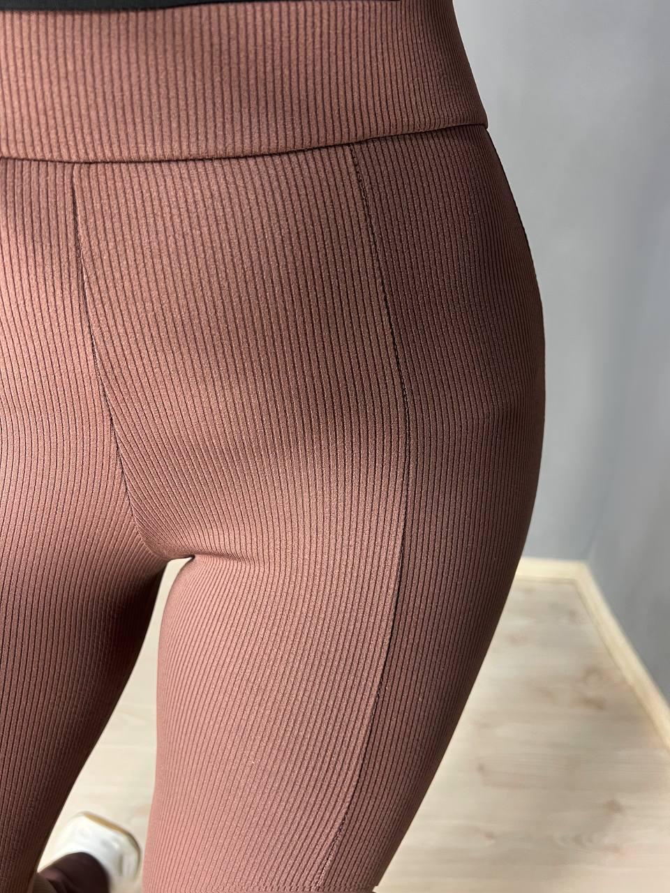 Лосины женские Prenses 535 с высокой посадкой и разрезами клеш L Коричневый (4063) - фото 3