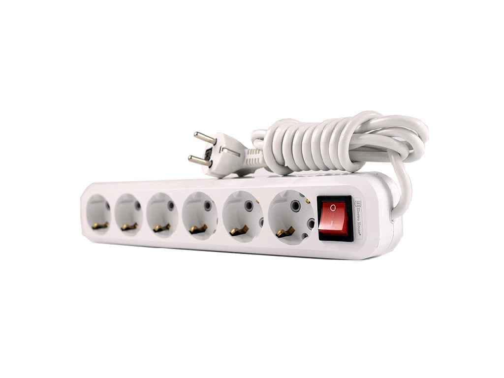 Удлинитель ELECTROHOUSE 2 м 6 гнезд С/С с кнопкой EH-2250 (805883)