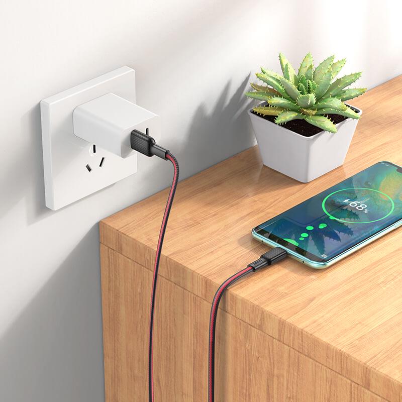 Кабель Hoco Type-C Jaeger charging data cablex69 3А 1 м Черный - фото 5
