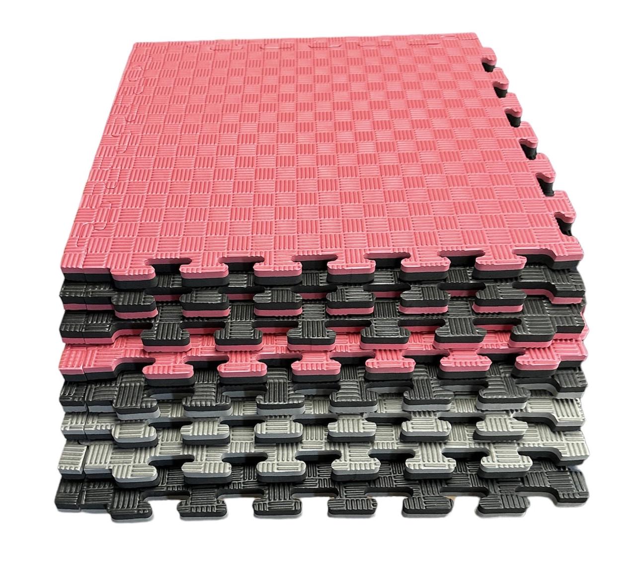 Килимок-пазл татамі ластівчин хвіст Termoizol EVA щільність 80 кг/м3 товщина 20 мм 50х50 см Червоно-чорний