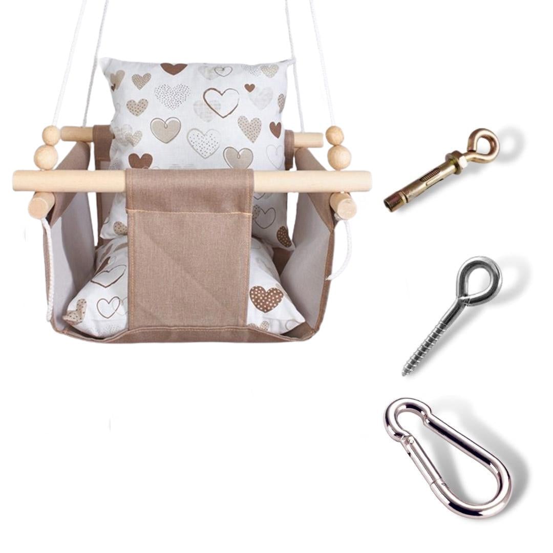 Детская качеля Infancy Сердечки Коричневый/Бежевый (9903960) Детская качеля Infancy Сердечки Коричневый/Бежевый (9903960)