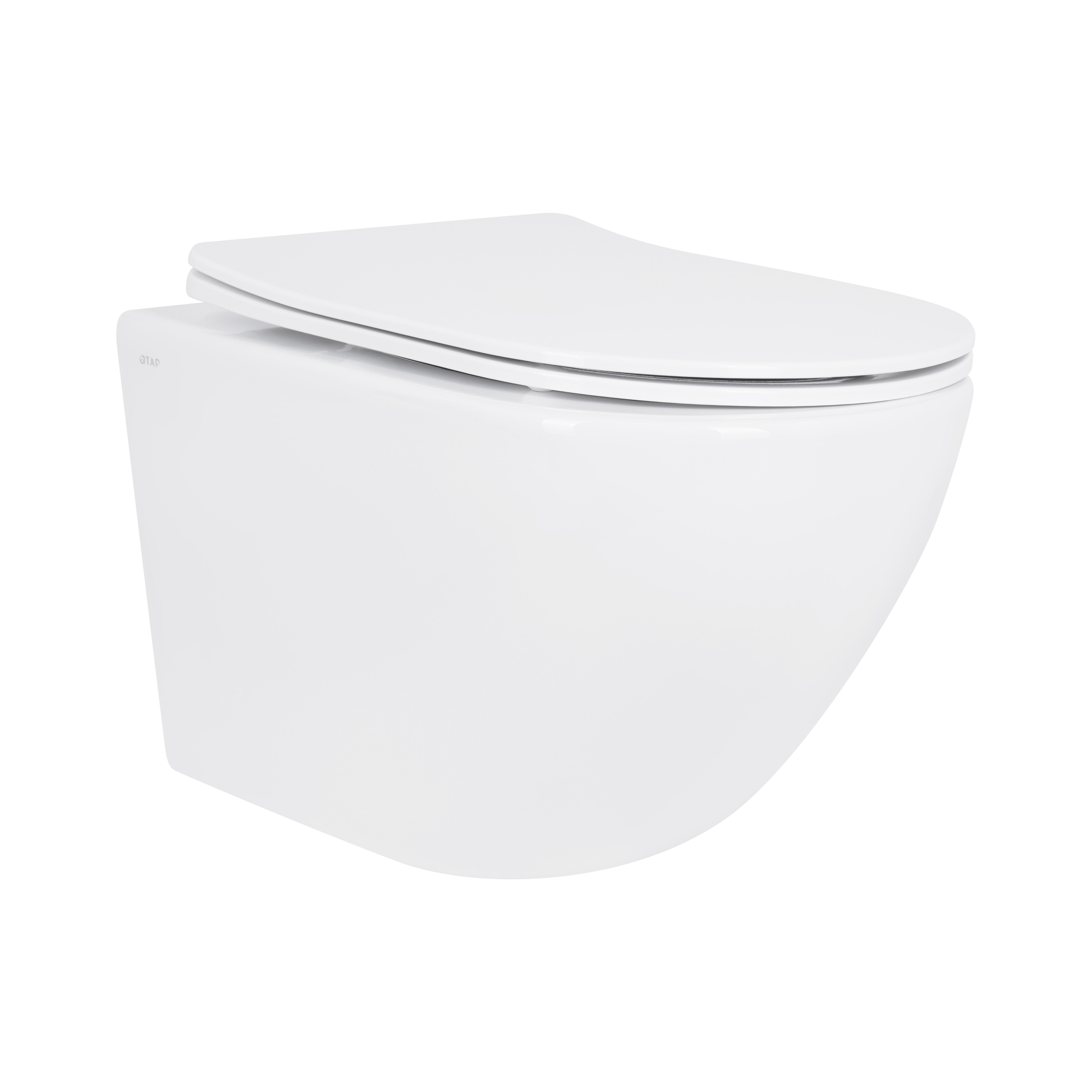 Унітаз підвісний Qtap Jay QT07335177W безободковий Ultra Quiet з сидінням Soft-close