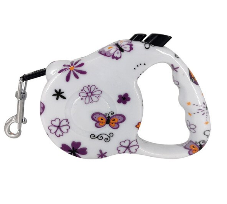 Поводок-рулетка для собак Бабочки до 15 кг 5 м (00000007826)