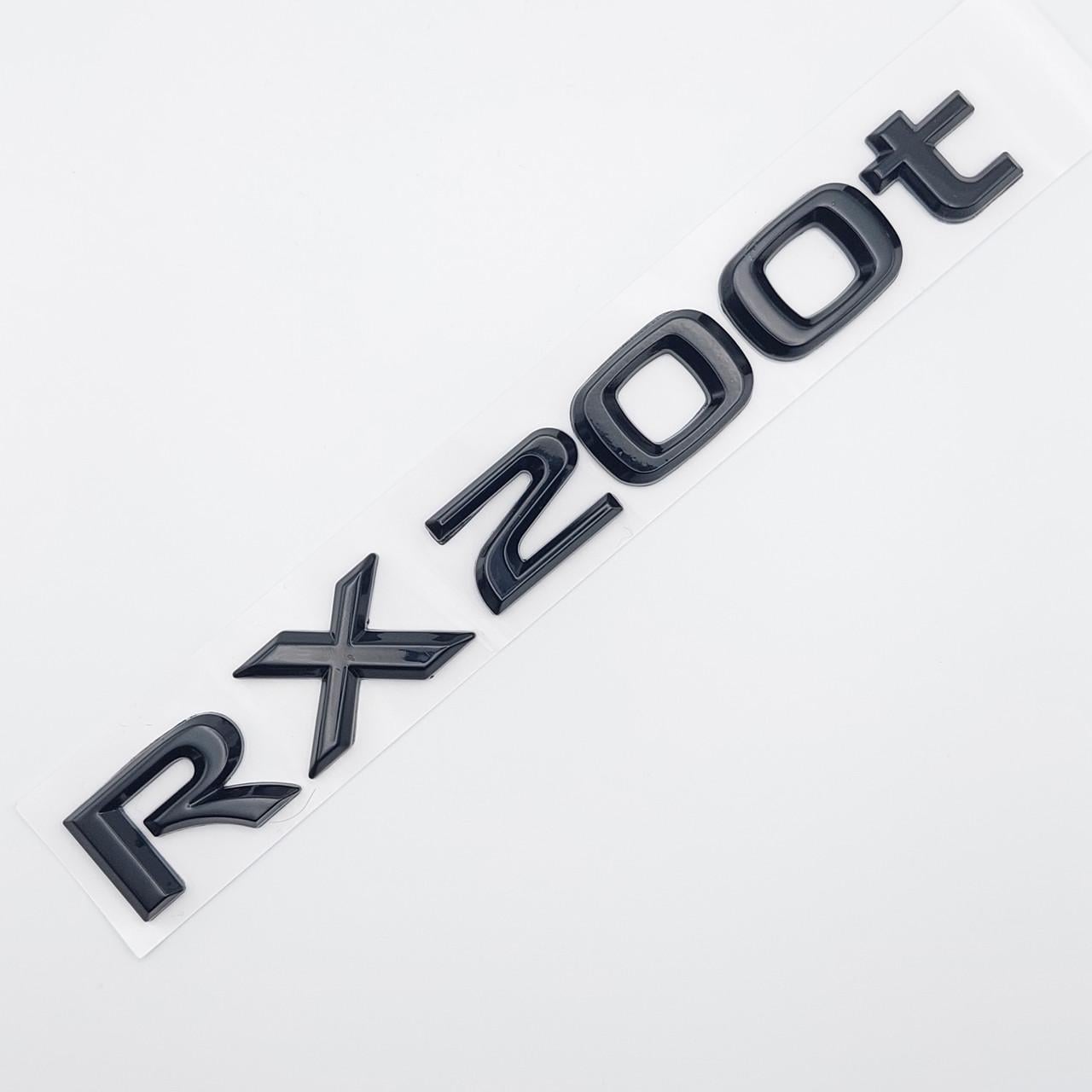 Эмблема надпись RX200t Lexus металл 19х2,1 см, Черный глянцевый (1736944001)