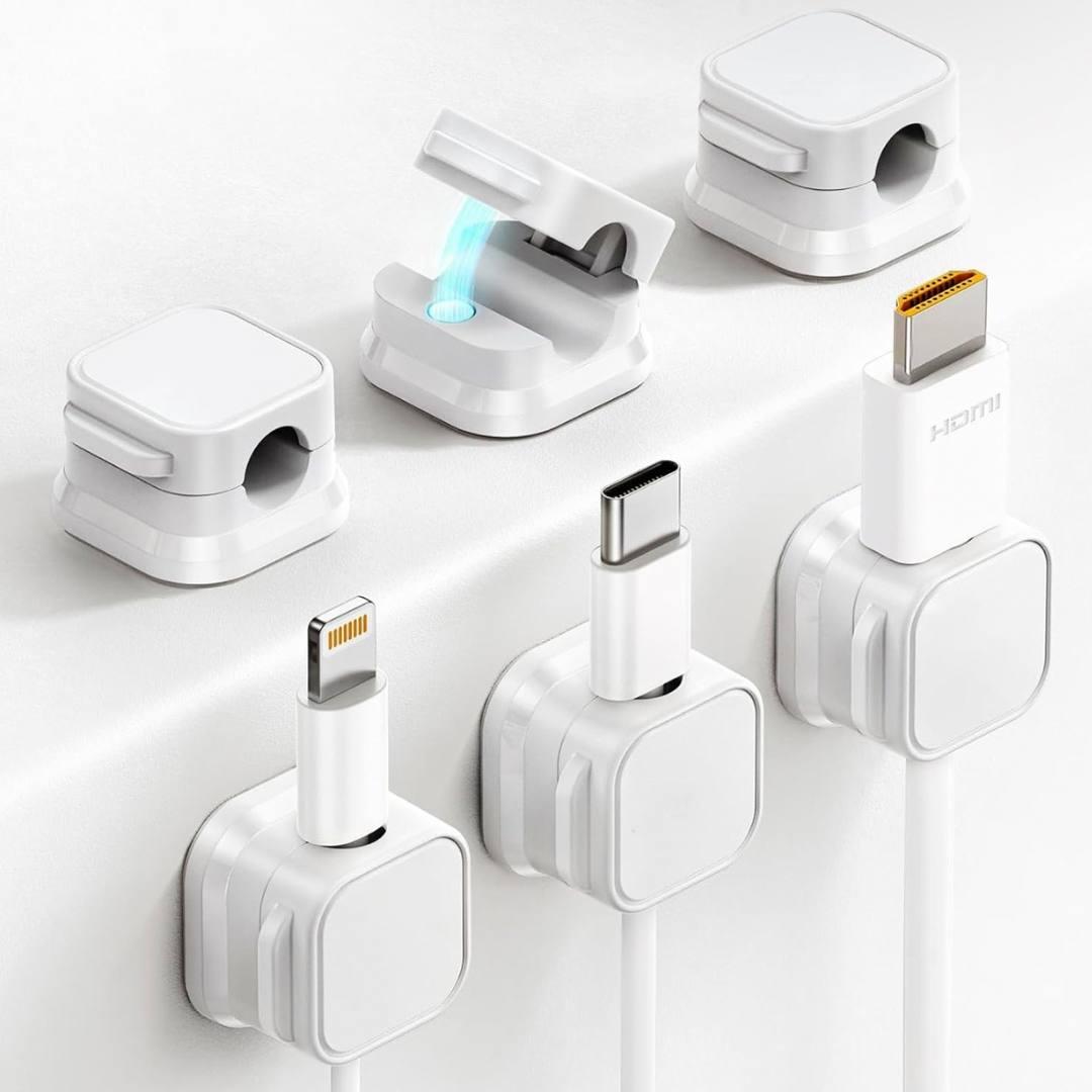 Органайзер-фіксатор для кабелів Bodasan тримач для дроту 6 шт. Білий (MKM7)