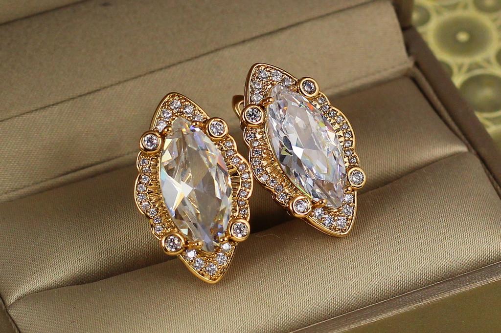 Серьги Xuping Jewelry Большой Маркиз 2,6 см Золотистый (2426990102)