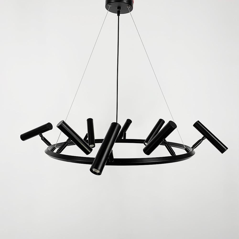Люстра круглая подвесная LEEDS на 8 спотов Ø 80 см Черный (MJ 137 BK)