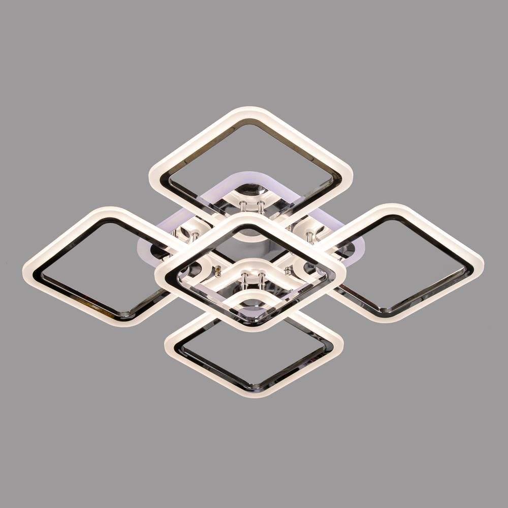 Люстра LED Свет 5342/4 + 1 CR + RGB з пультом 150W Сріблястий