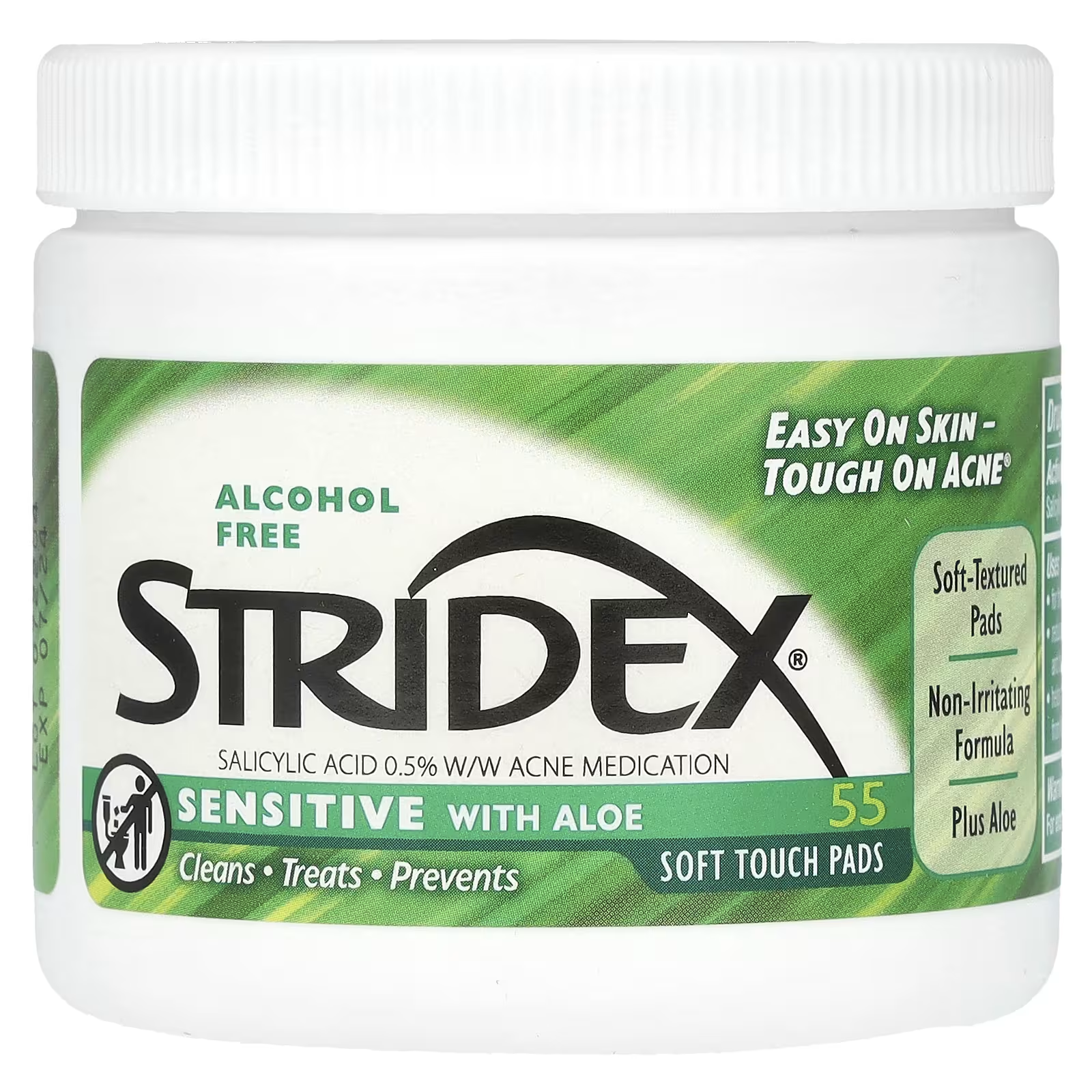 Маска Stridex Sensitive з алое без спирту 55 м'яких серветок