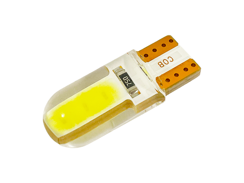 Автолампа светодиодная T10 W5W силикон 12 В COB Белый (1289)