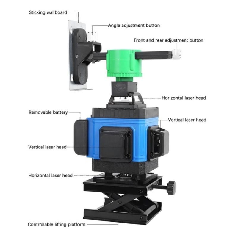 Лазерний рівень Laser 4D blue нівелір акумуляторний 16 ліній 30 м (26202693) - фото 5
