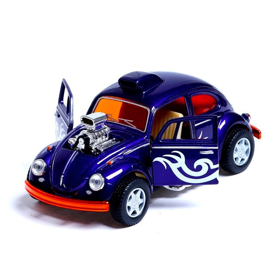 Машинка металлическая Kinsmart KT5405W Volkswagen Beetle Custom Dragracer инерционная 1:32 Фиолетовый